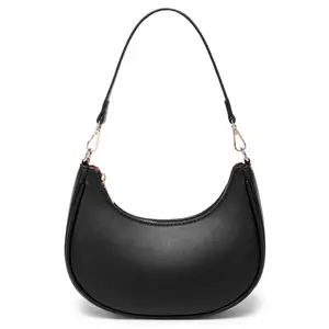 Women's Zipper Top Handle Crescent Shoulderag Hobo Tote Handbags Vintage Mini Clutch Purses