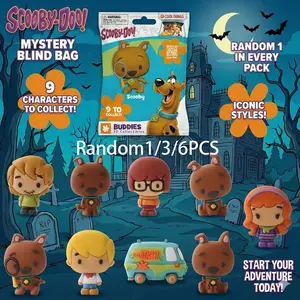 Scooby-Doo Buddies 3D Collectibles Mystery Pack, Official Licensed Blind Bag, 1 /3/6 Random Mini Figure, Cute Collectible Figurines, Collectible Figures, Cute Desk Decor, Nostalgia Gift