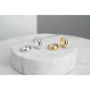 Faves Huggie Hoops 18K Gold-plated Stainless Steel Earrings
