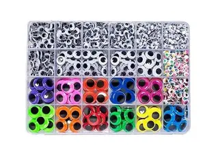 1700pcs Googly Wiggle Eyes Self Adhesive, for Craft Sticker Eyes Multi Colors and Sizes for DIY