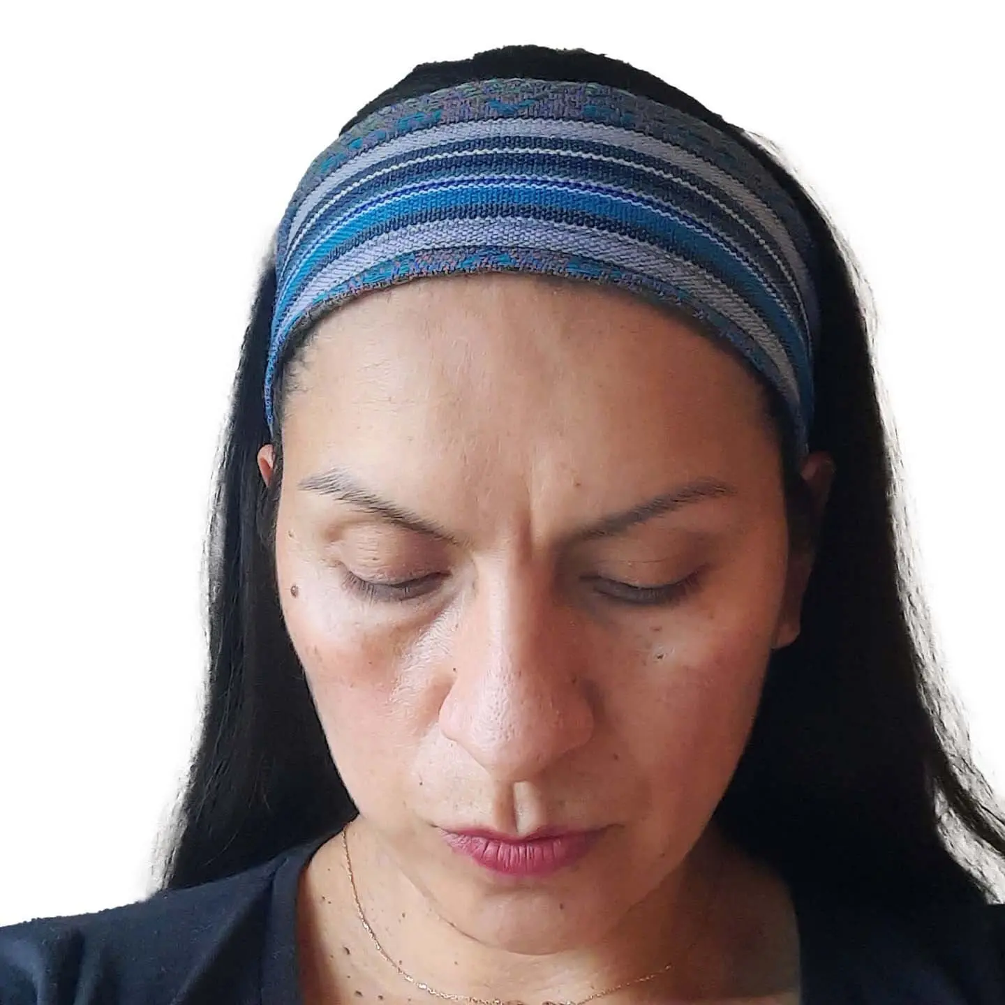 Hippie Narrow Skinny Headbands for Women & Men | Teal Gray