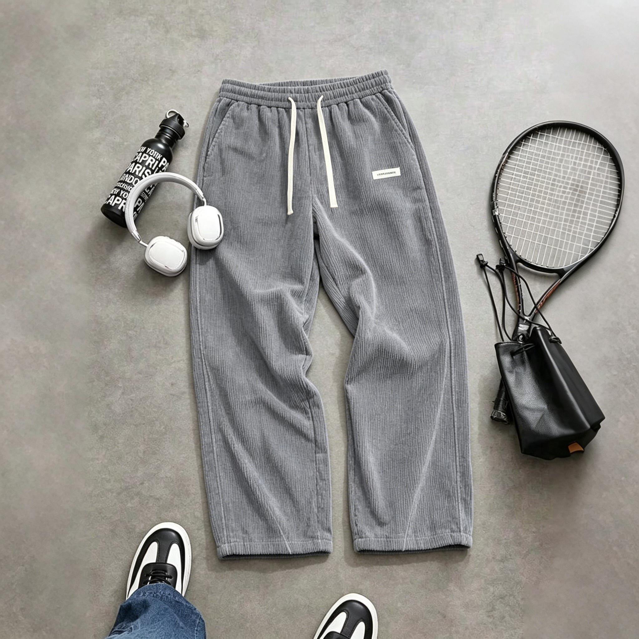 Men’s corduroy casual pants, loose straight cut, versatile new arrival for spring, summer, and autumn