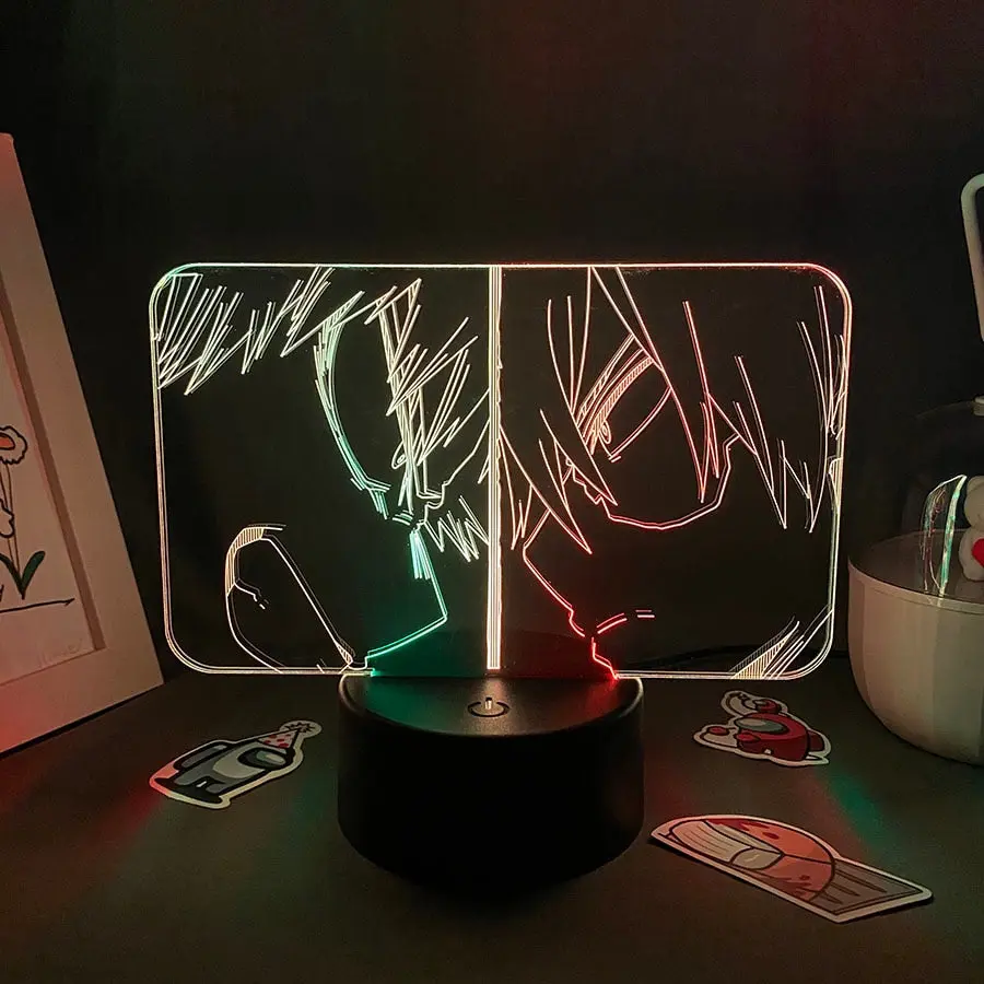 3D Anime My Hero Academia Two Tone Lamp Led - Night Light with LED Color Changing RGB Light