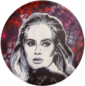 Adele 12'x12' Vinyl Record Painting - Artistic Wall Decoration for Room Decor Artwork Matte