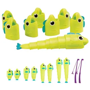 “Who Can Catch the Longest Fish?” Master Fishing Toy - 2 Magnetic Poles Educational Game Develops Reaction & Cognition，Novel Stress Relief Gift for Birthday