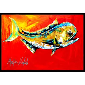 Carolines Treasures  24 x 36 In. Danny Dolphin Fish Indoor or Outdoor Mat