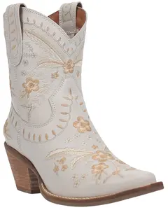 Dingo Women's Primrose Western Booties Snip Toe - Di748-White