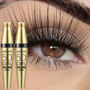 Two-Pack Huasurv 5D Curl Mascara, Natural Long-Lasting Lashes, Lightweight Smudgeproof Formula, Volumizing Effect, Durable Makeup