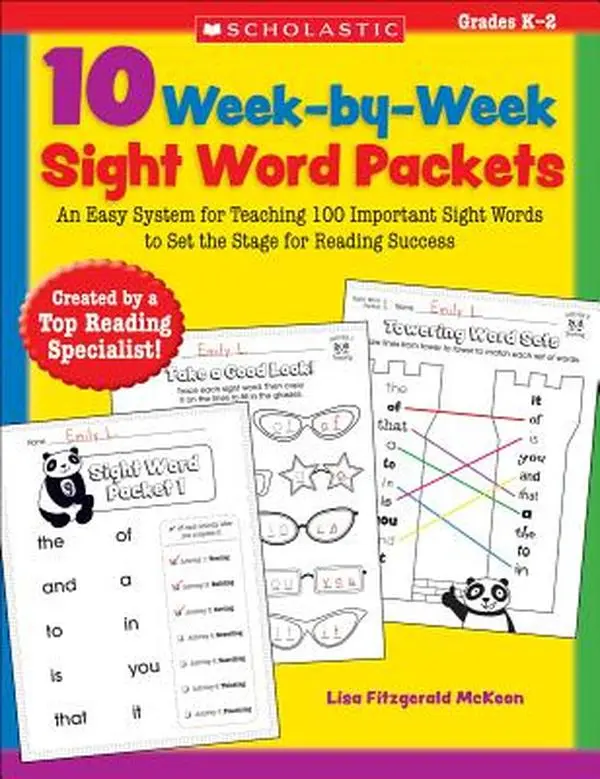 10 Week-By-Week Sight Word Packets: An Easy System for Teaching 100 Important Sight Words to Set the Stage for Reading Success -- Lisa McKeon - Paperback