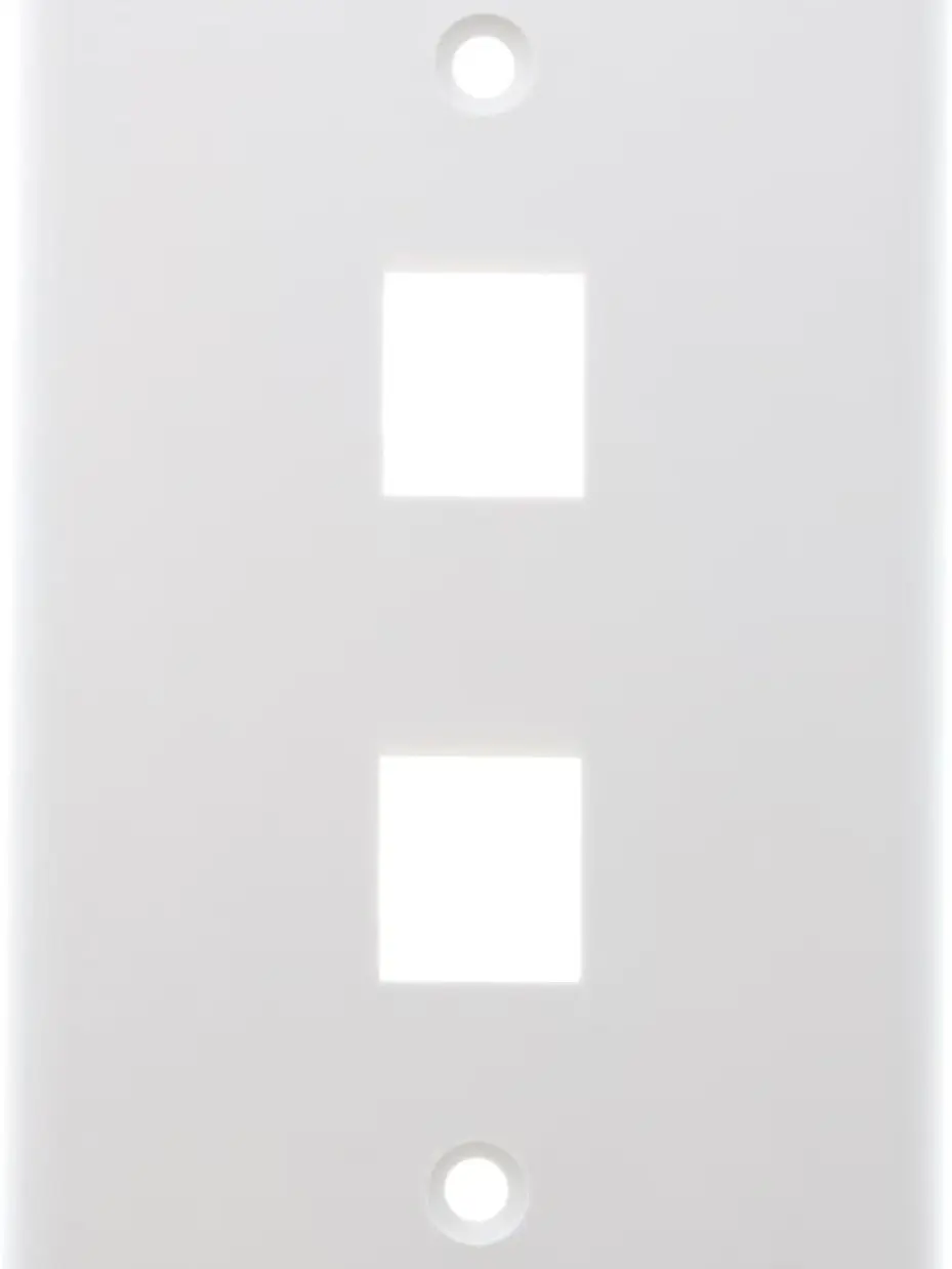 Zoobla - 2 Port Keystone Jack Wall Plate, US Standard Single Port Faceplate, Ethernet Network Socket Panel, Slim Flat Design, Compatible with Keystone Inserts (Pack of 10)
