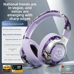 2026 Creative Bluetooth Headset Cross-Border Foreign Trade New Hot Wireless Gaming Electronic Sports Head-Mounted Headset