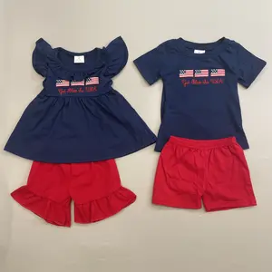 Coco Kids Boy 4th of July Outfit – Patriotic Clothing Set with Flag Embroidery | Cute Independence Day Apparel for Little Americans