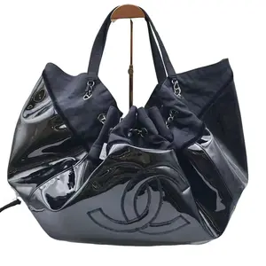 Pre-owned CHANEL h9 Patent Leather Drawstring Tote Bag 62117