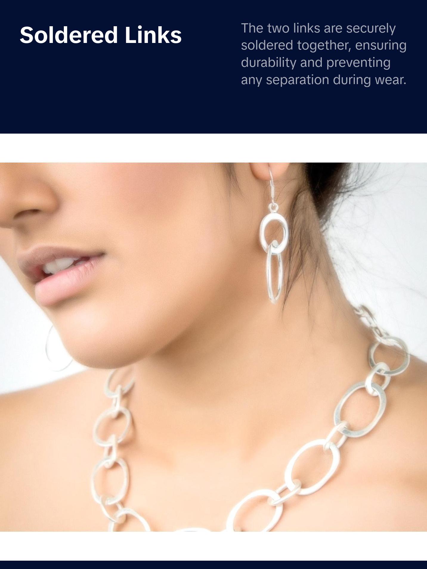 Oval Link Silver Earrings