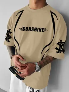 Men's Graphic T-Shirt, Summer Surf Print, Street Casual Wear, Perfect Gift for Family, Loose Fit, Moderate Fabric, Daily Wear