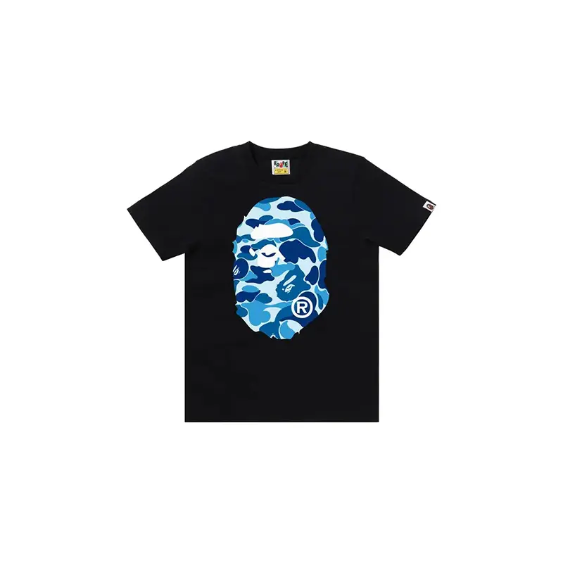 BAPE ABC Camo Big Ape Head Tee 'Black/Blue'
