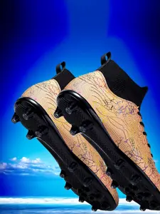 Women's Fashionable Slip On Long Spike Football Shoes, Comfortable Breathable Professional Football Cleats, Anti-slip & Wear-resistant Football Shoes for Outdoor Training