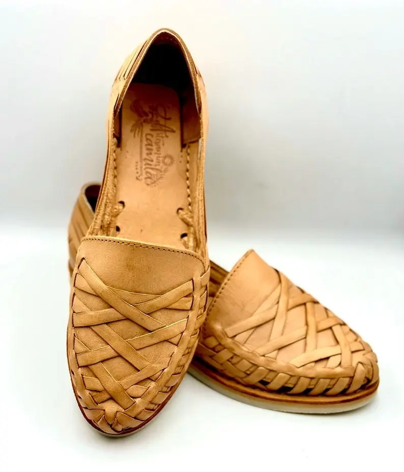 Mexican Huarache leather Sandal Boho- Hippie Vintage Mexican Style- handwoven leather shoes
