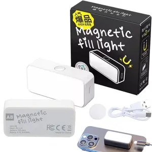 Magnetic Selfie Light for iPhone, 7W 6500K Portable LED Fill Light for DJI Osmo Pocket 4/3/Xtra Muse, 3 Light Modes, USB C Rechargeabl mini light for Selfie, Video Conference, Cycling, Photography GYM Lighting