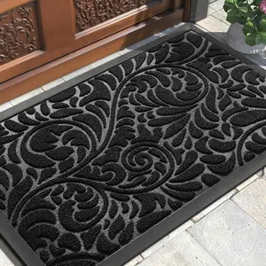 Yimobra Door Mat outside Entrance 29.5X17, Waterproof Sturdy Outdoor Mats for Front Door, Heavy Duty Non-Slip Doormat for Garage Patio Entryway Indoor, Easy Clean, Black