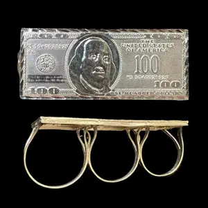 Silver 100 Dollar 3 Finger Ring for Stylish Accessory Unique Design Fashion Jewelry