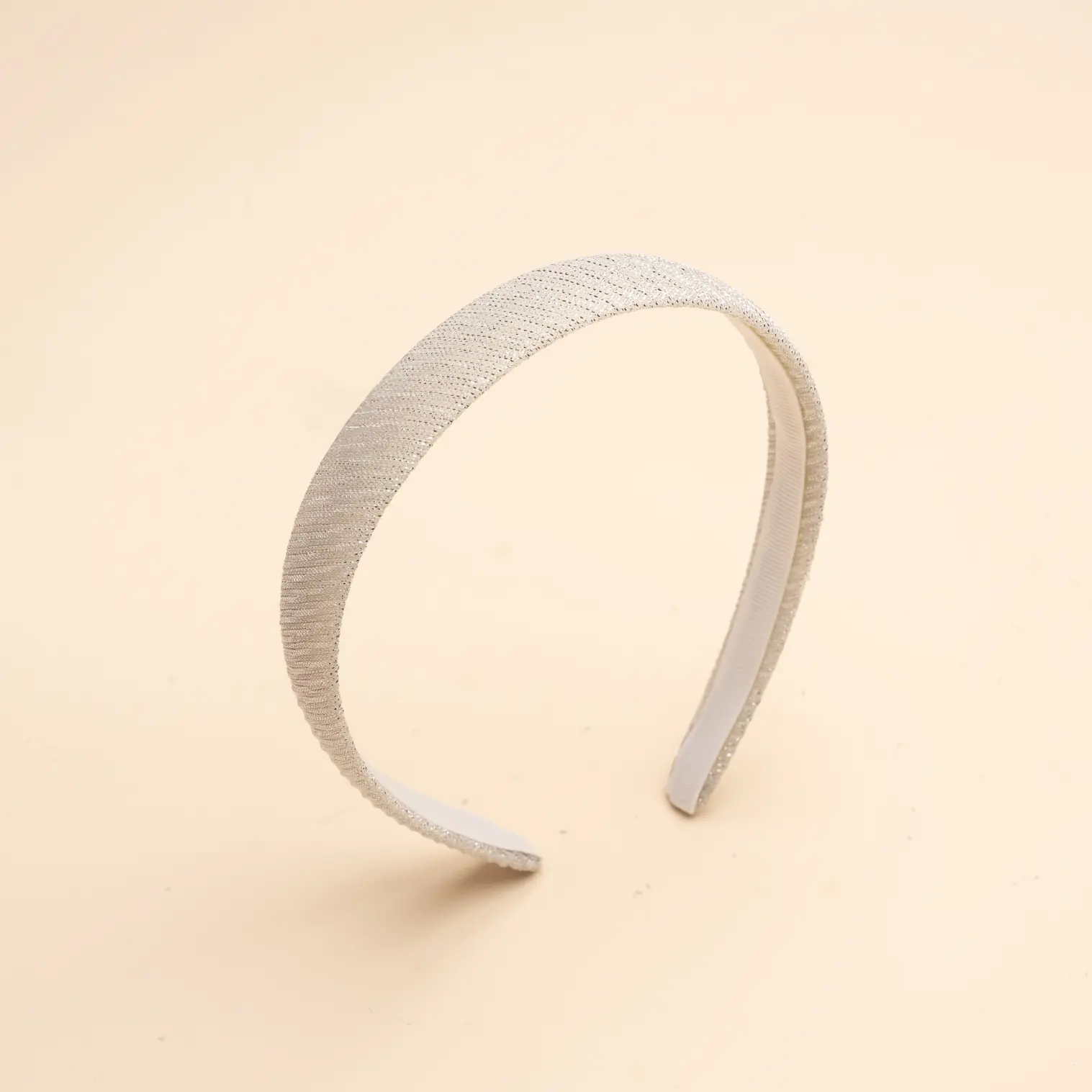 Silver Tinsel Knit 2cm Headband