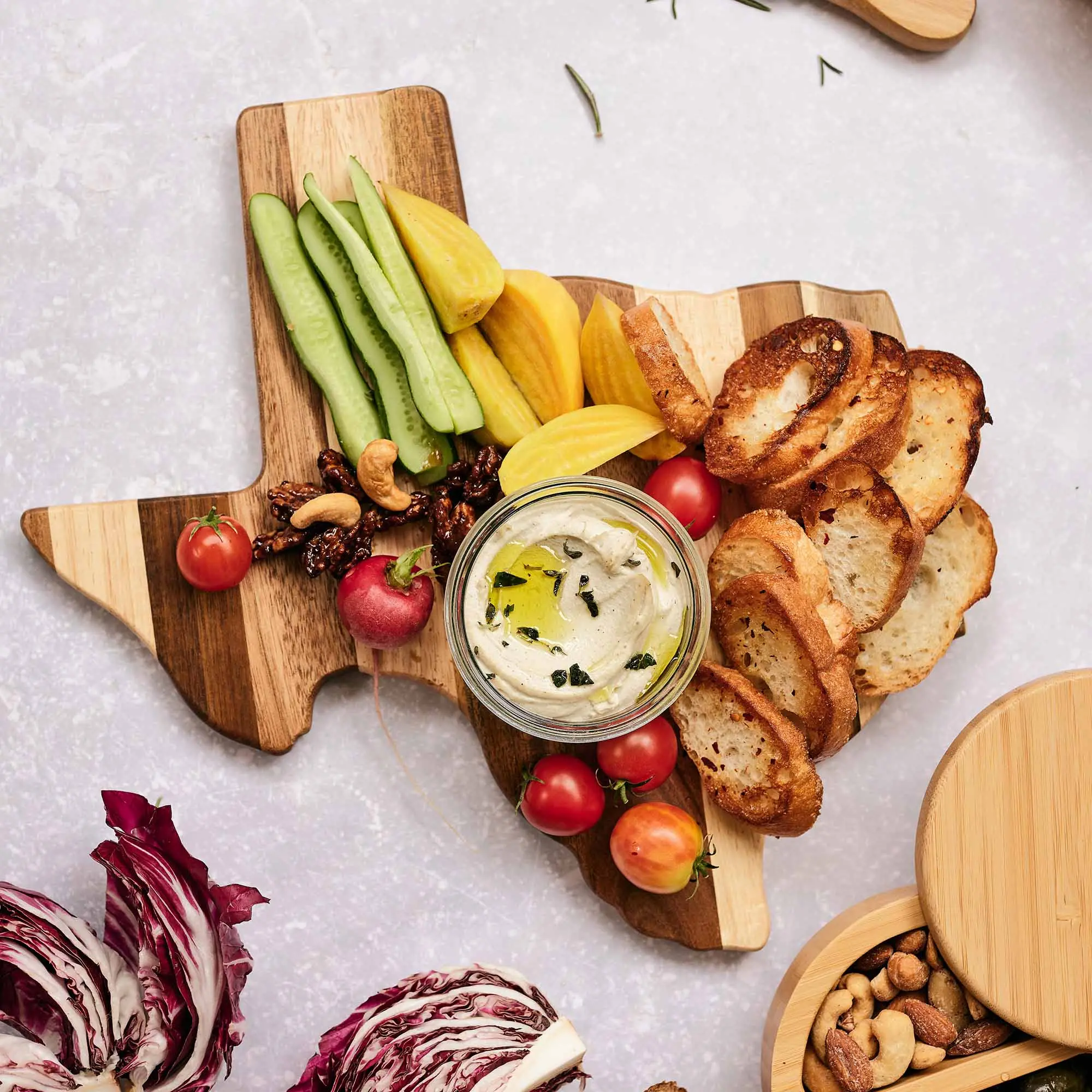 Rock & Branch Shiplap Series Texas State Shaped Cutting Board, Charcuterie and Serving Board – Gift for Texas Lovers, Home Décor or Kitchen Use