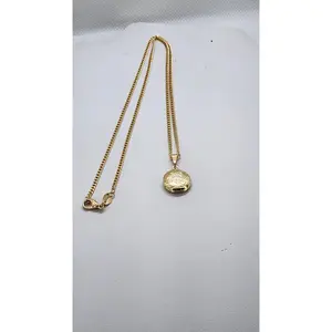 Brand New Brazilian 18k Gold Filled Round Locket Necklace