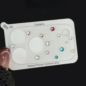 Colorful Diamond 3D Glass Camera Protector Case for iPhone 17 Pro Max 17Pro Mobile Phone Lens Film Clear HD Full Cover Cellphone Accessories