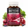 Beet Root Gummies - Chewable Energy Boost Berry Vitamins & Minerals Supplements, Enriched with CoQ10 Blend, Grape Seed Boost, Vitamin C, B12, B3, Immune Support & Nitric Oxide for Blood Circulation