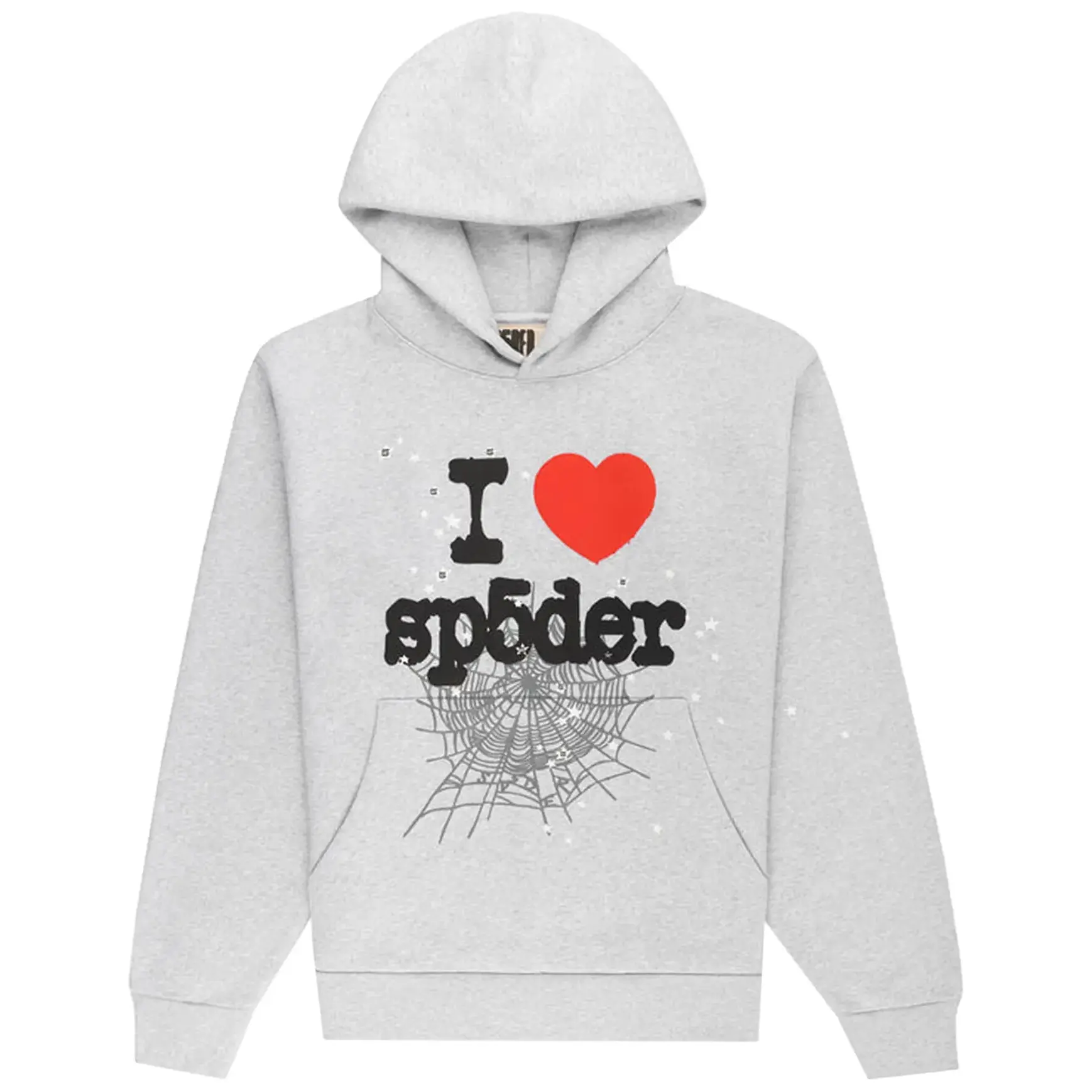 r　再購入用　i love sp5der Sp5der Men's Long-Sleeve Unisex Pullover Hoodie - Heather Grey