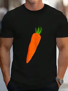 100% Cotton Matching Couple Costume Kid Funny Vegetable Carrot Halloween T-Shirt Women's Men's Graphic Tee Crew Neck summer vacation Tops