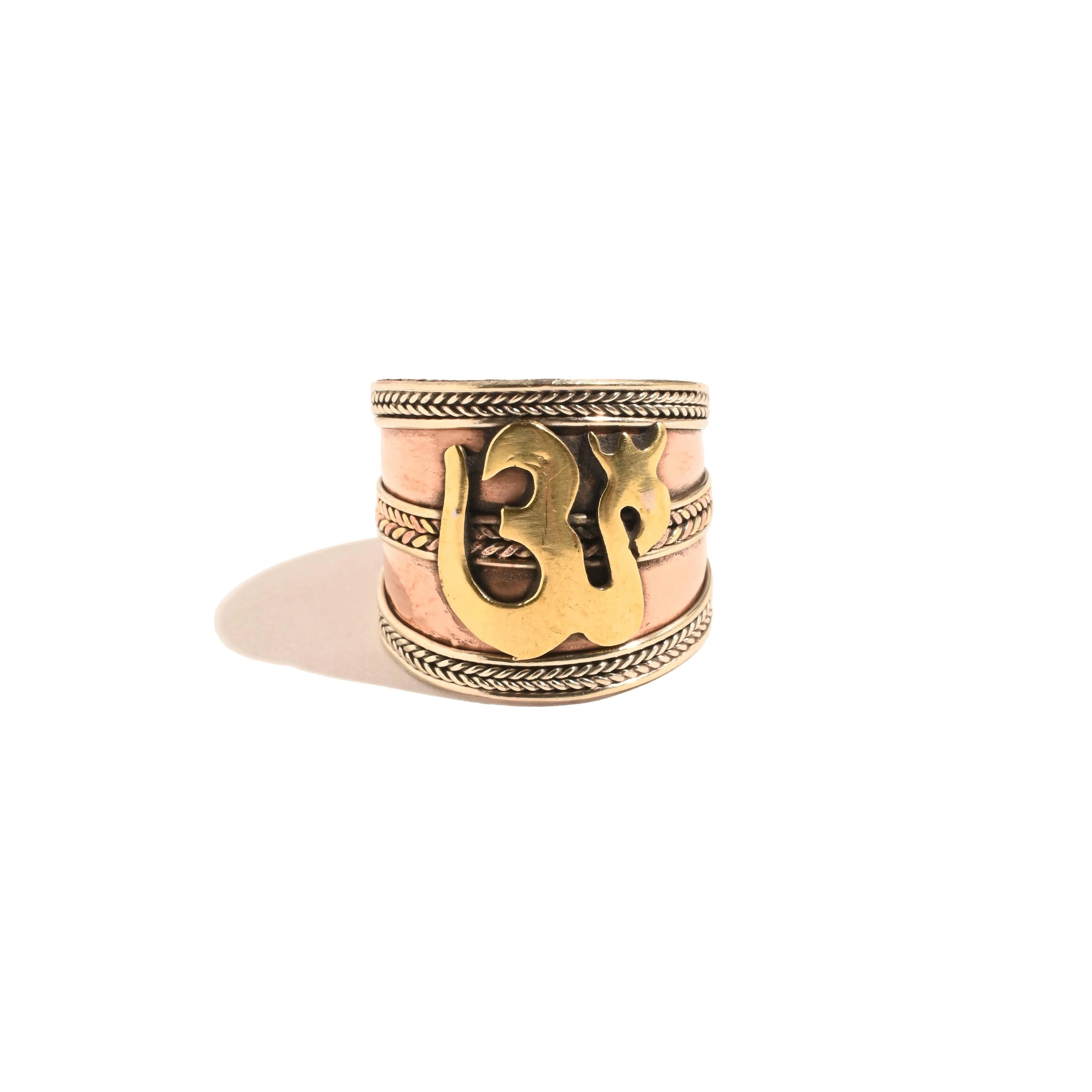 Tibetan Copper Dimensional Om Ring