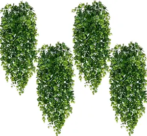 4PCS Fake Hanging Plants – 2.7FT Artificial Eucalyptus Vine Plants, UV Resistant Faux Greenery for Indoor and Outdoor Decoration, Bedroom, Living Room, Porch, Shelf, Wall, Balcony, or Home Décor