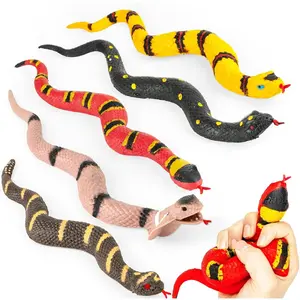 5PCS Realistic Rubber Snake,Soft and Stretchy Snake Toys for Kids,Fidget Toys for Adults,Squeeze Toys,Stretch Toys,Fake Snake Toys, Decoration Party Favors Prank Props Toys