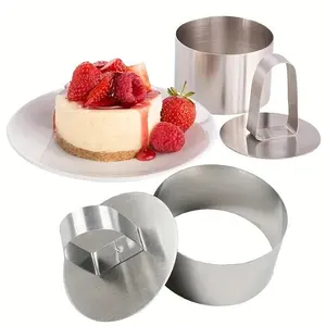 1pc, Stainless Steel Mousse Ring Cake Mould Cheesecake Pudding Mould Biscuit Mould Baking Tools, simple and easy to operate