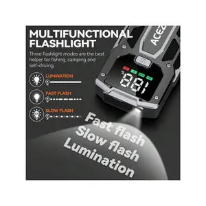 LLshop ACEZUK Car Jump Starter, 3000A 12V 8-In-1 Jump Starter Battery Pack, Up To 7.0L Gas & 5.5L Engines Quick Charge 3.0 Power Bank Jumper Cable With LED,Large Screen