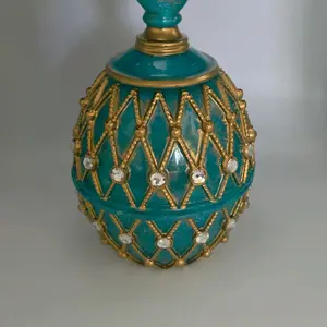 Resin Jar with Rhinestones - Decorative Container