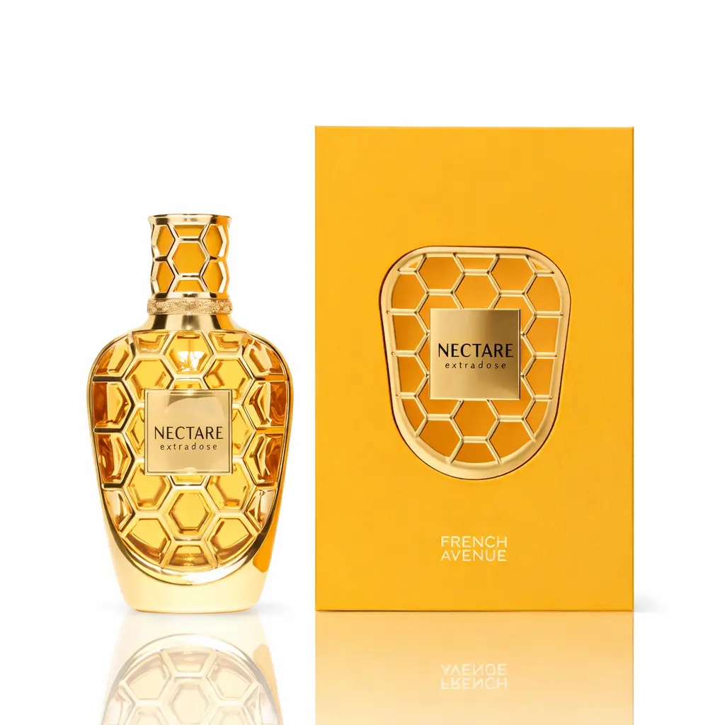 French Avenue Nectare Extradose Extrait de Parfum - Luxurious Long-Lasting Unisex Signature Scent for Adults, 90ml/3.04 fl oz, with Honey, Vanilla Scents, Woody Notes & Walnut Milk, Unisex Fragrance, Everyday Wear, Smelling Good, Alcohol-Free, Honey Blend