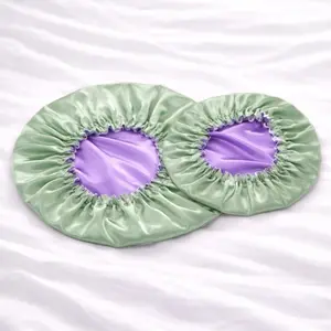 Handmade Sage Lilac Reversible Satin Bonnet