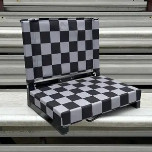 Grey Checkerboard Folding Stadium Seat