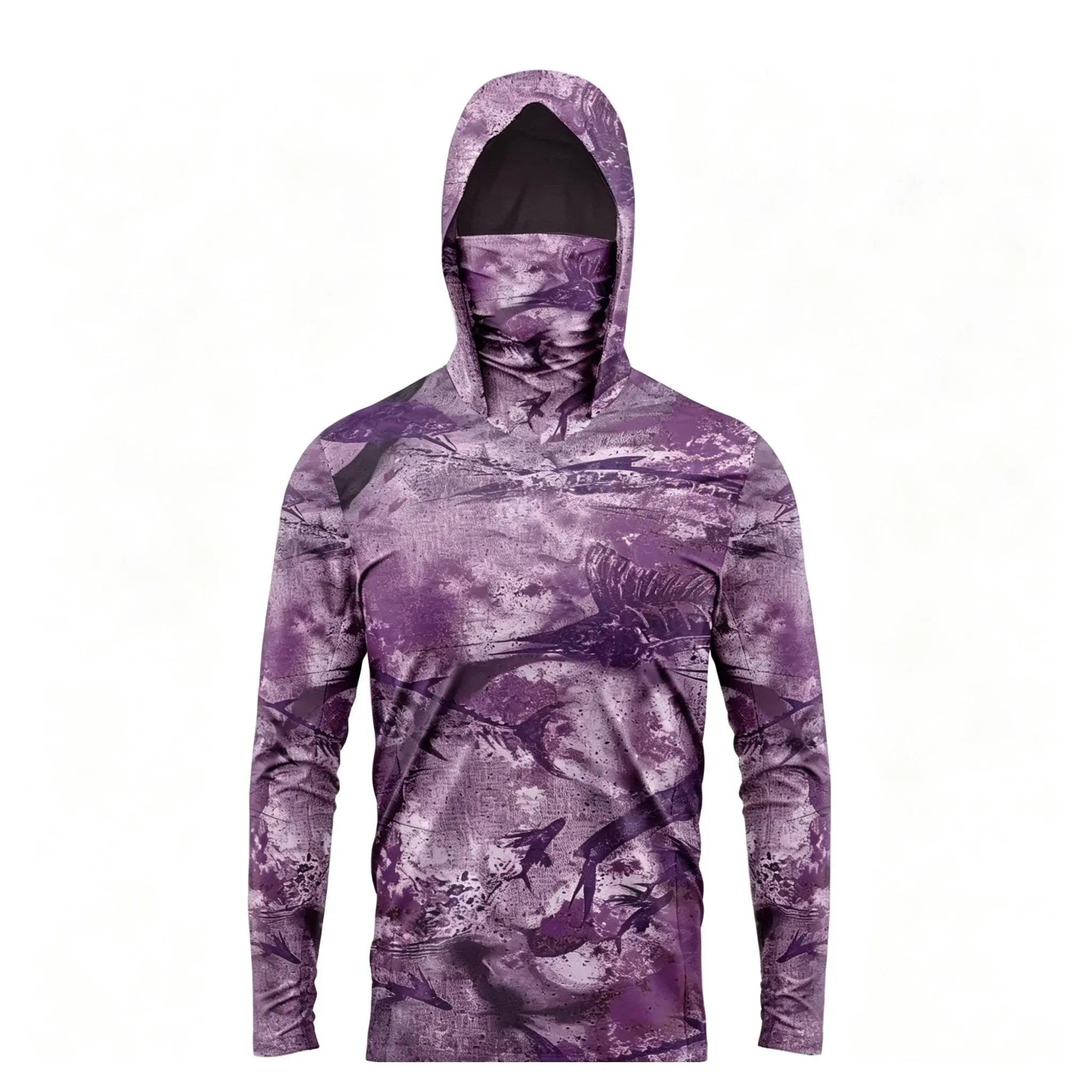 Men's hooded fishing jacket with dust mask and UV protection UPF 50 lightweight fishing jacket Breathable Fashion tracksuits men tops athleisure Hoodies sweatsuit baggy