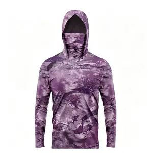 Men's hooded fishing jacket with dust mask and UV protection UPF 50 lightweight fishing jacket Breathable Fashion tracksuits men tops athleisure Hoodies sweatsuit baggy