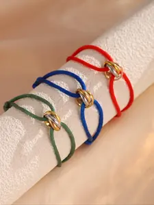 Stainless Steel Knot Design Bangle, Fashionable Minimalist Matching Blue Bracelet for Women & Men, Trendy All-match & Exquisite Jewelry for Birthday Gift