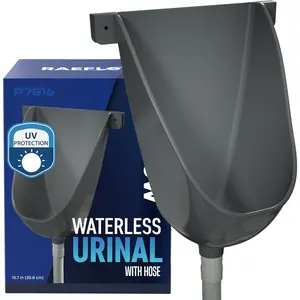 Waterless Urinal with Hose UV Resistant Outdoor Plastic Urinal Outdoor Toilet Garage Urinal Urine Diverter for Men Bathroom