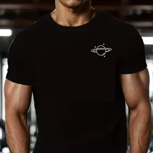 Minimalist Saturn Planet T-Shirt Space Enthusiast Graphic Tee