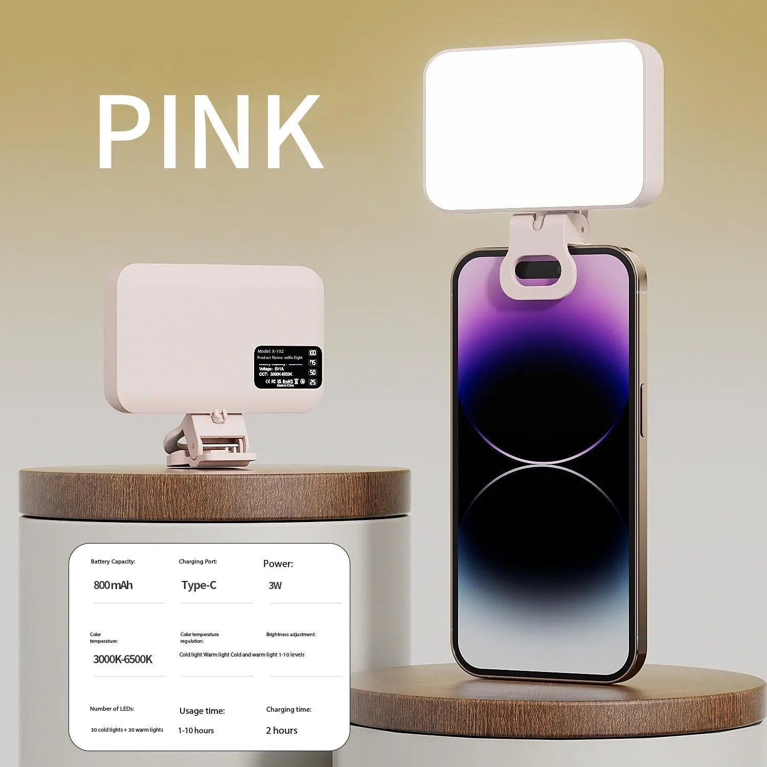 Mobile phone fill light mini portable selfie photography RGB live shooting lighting food LED atmosphere light compact outdoor handheld professional soft light pocket beauty light