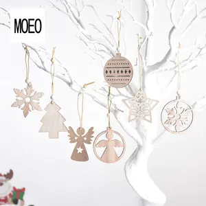 Set of 12 Wooden Christmas Snowflake Ornaments, Laser Cut Hollow Design, Perfect Holiday Decorations, Festive Home & Tree Accessories