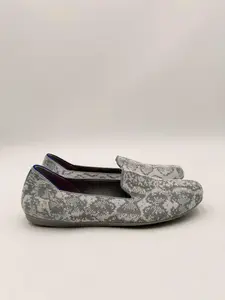 Women’s Rothy’s The Loafer Gray Python Knit Round Toe Flats Shoes Size 6 - Very Good