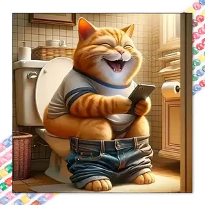 1pcs 5D DIY diamond painting kit, 5D diamond art set, DIY decoration, funny cat diamond painting kit full round drill DIY, mosaic, diamond art, DIY art home decor, suitable for Halloween and Christmas.